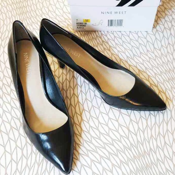 Nine West Shoes - Nine West Classic Black Leather Heels